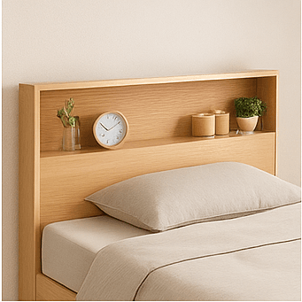 ベッドヘッドの収納